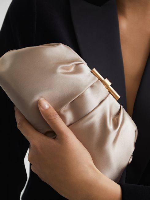 Adaline Satin Satin Clutch Bag