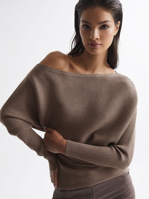 Lorna Asymmetric Drape Knitted Top