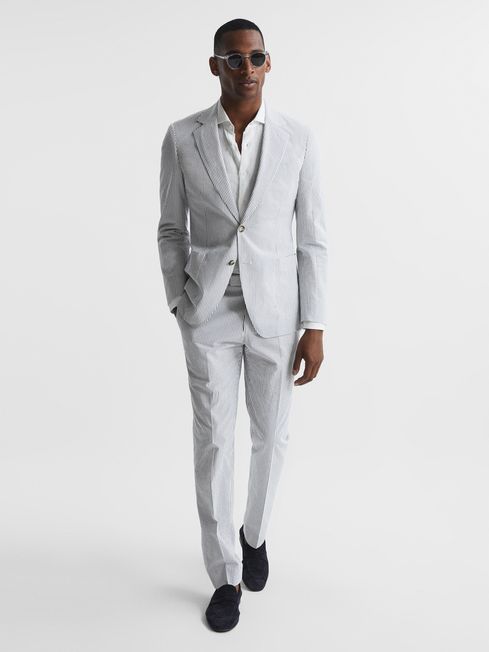 Barr Single Breasted Seersucker Blazer