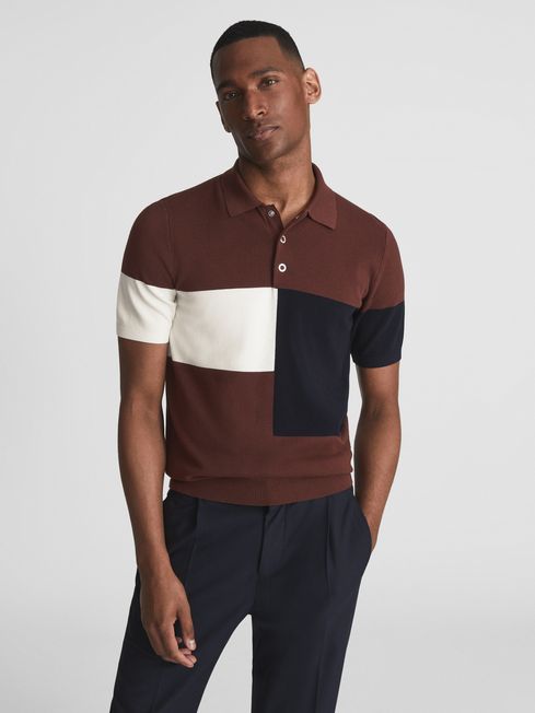 Primo Press Stud Colourblock Polo T-Shirt