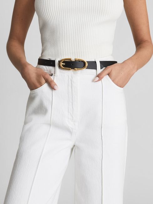 Bailey Horseshoe Buckle Leather Belt