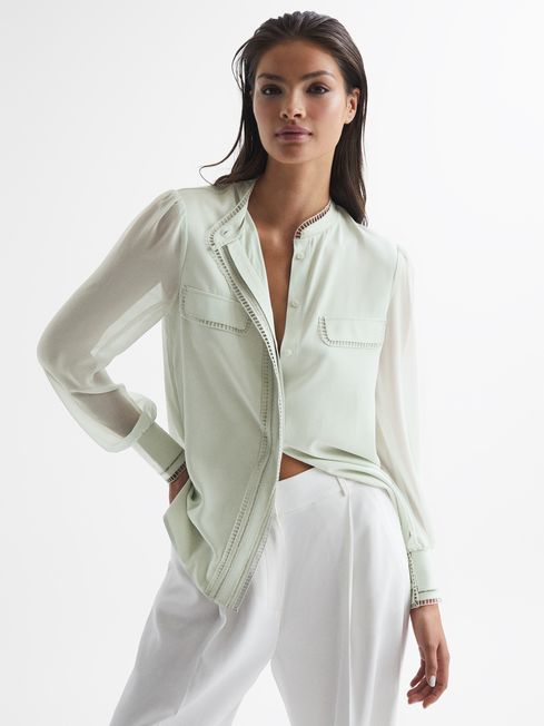 Felicia Ladder Trim Detail Blouse