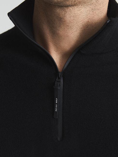 Affleck Golf Stretch Merino Zip Neck Jumper