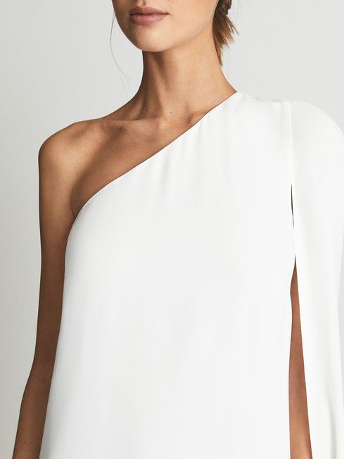 Nina Cape One Shoulder Maxi Dress