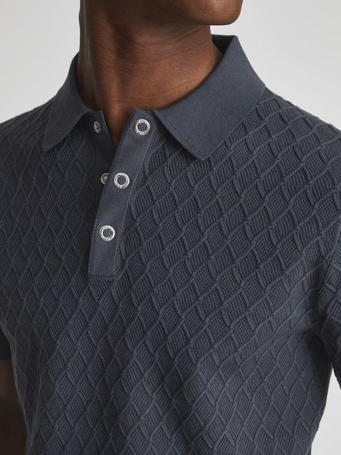 Dollar Textured Diamond Stitch Polo T-Shirt