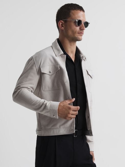 Caspa Mercerised Jersey Cuban Collar Shirt