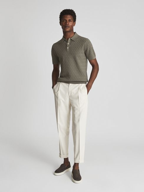 Dollar Textured Diamond Stitch Polo T-Shirt