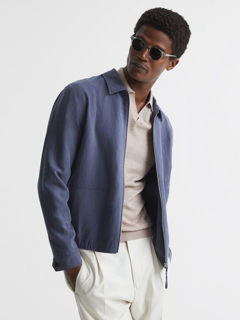 Duchie Merino Wool Open Collar Polo Shirt