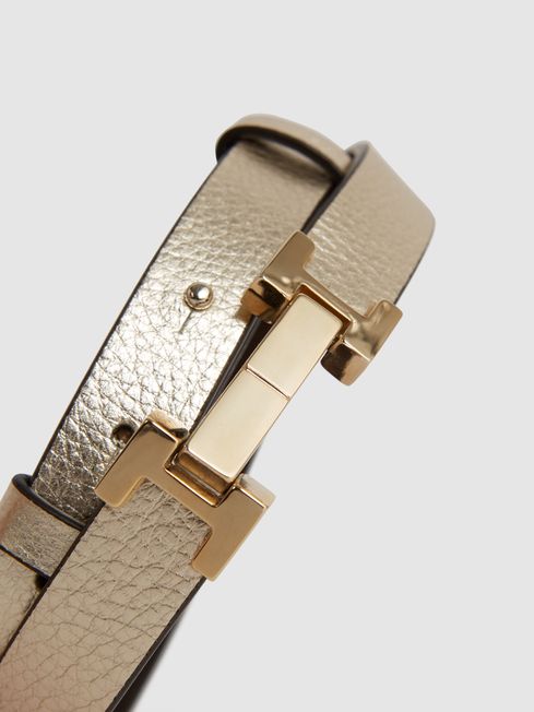 Hayley Leather Metallic Belt