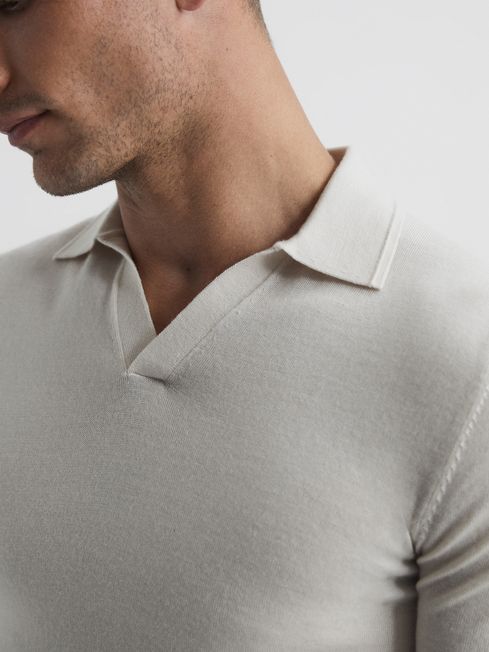 Duchie Merino Wool Open Collar Polo Shirt