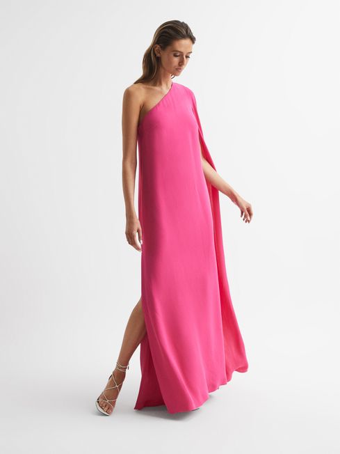 Nina Cape One Shoulder Maxi Dress