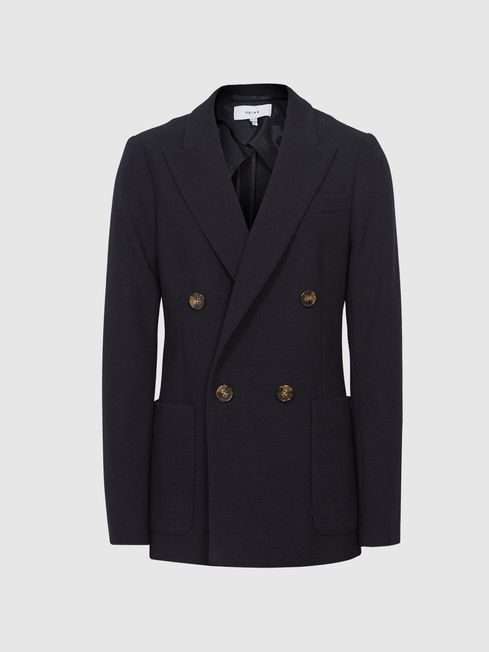 Iria Double Breasted Wool Blend Blazer