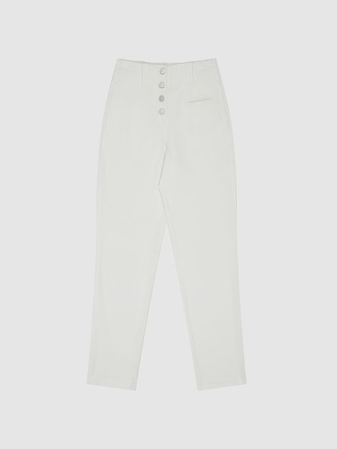 Ava Button Fly Cotton Trousers