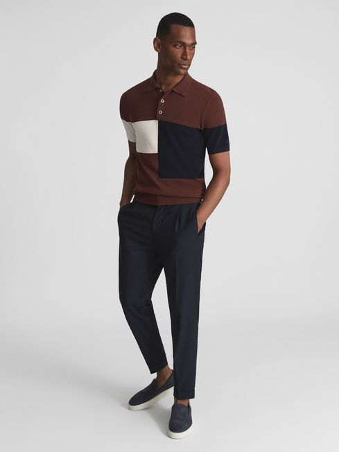 Primo Press Stud Colourblock Polo T-Shirt