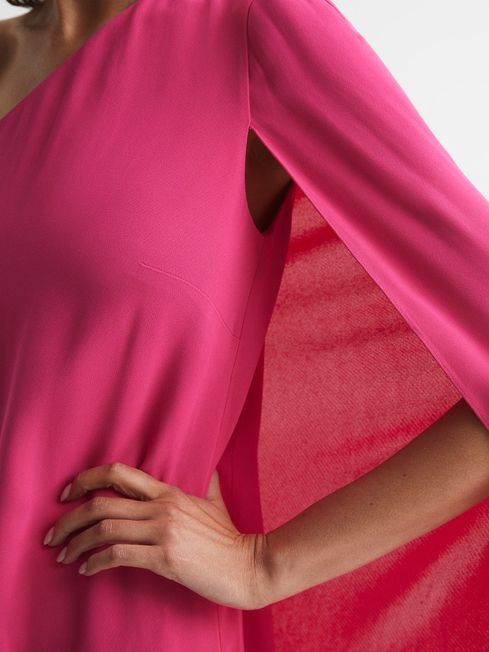 Nina Cape One Shoulder Maxi Dress