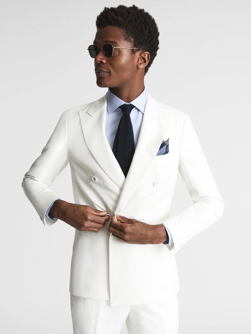 Tone Double Breasted Linen Blazer