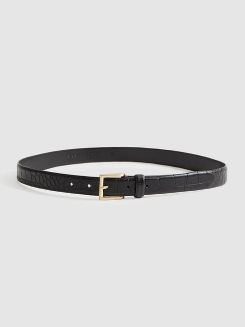 Molly Leather Croc Embossed Belt
