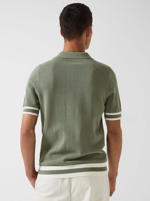 Quinn - Che Half Button Contrast-Sleeve Polo T-Shirt