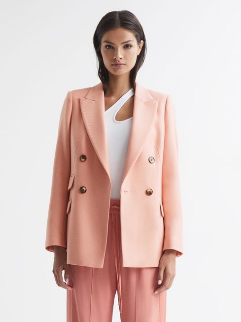 Logan Double Breasted Twill Blazer