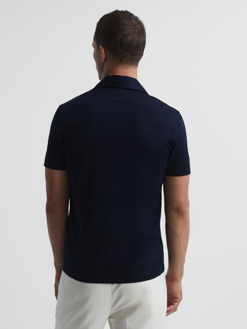 Caspa Mercerised Jersey Cuban Collar Shirt
