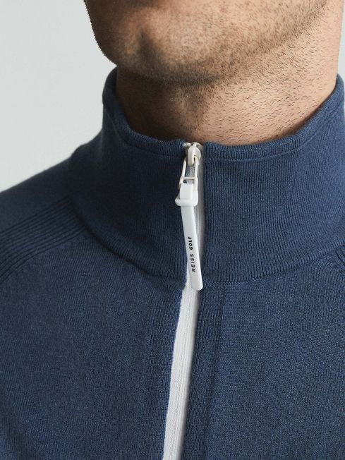Affleck Golf Stretch Merino Zip Neck Jumper