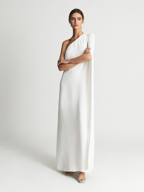 Nina Cape One Shoulder Maxi Dress