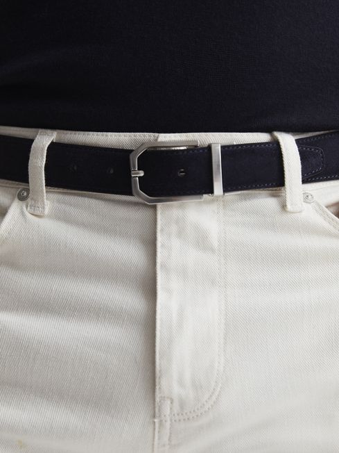 Aldwych Reversible Leather And Suede Belt