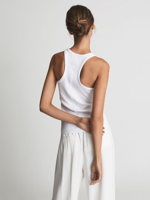 Mirabel Ribbed Jersey Racer Tank Top