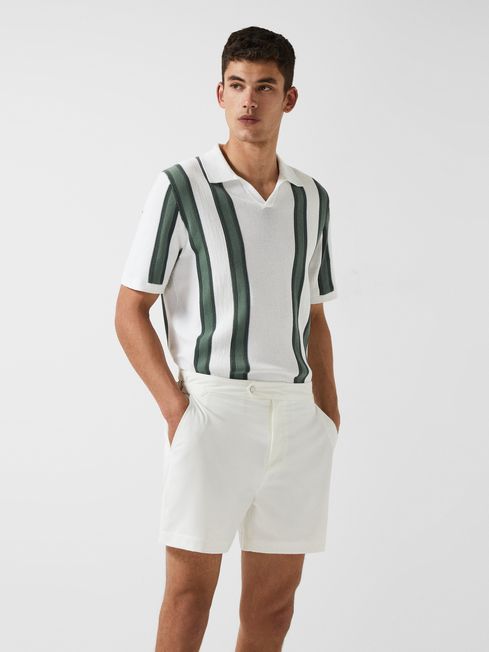 Ricco - Che Open Collar Striped Polo T-Shirt