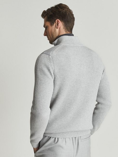 Trainer Hybrid Zip Through Quilted Jumper