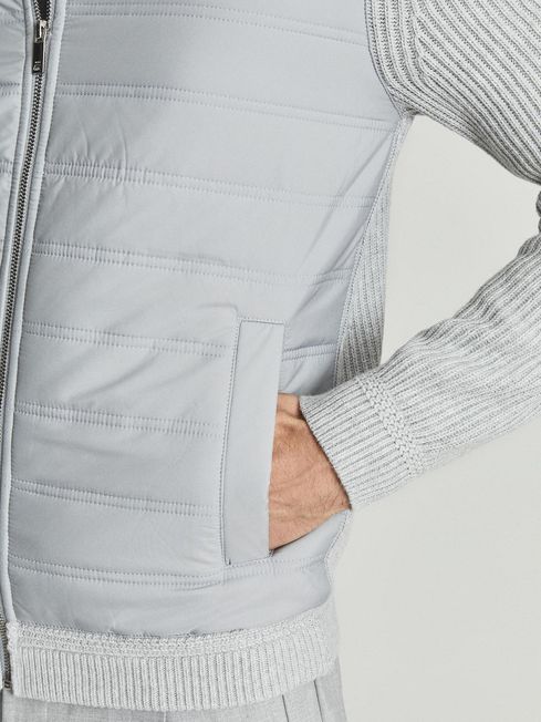 Trainer Hybrid Zip Through Quilted Jumper