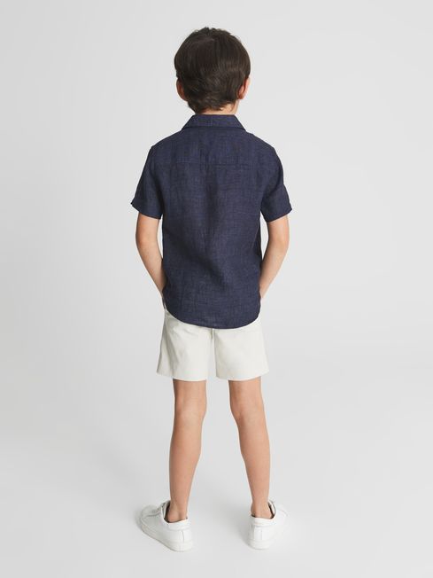Holiday Junior Short Sleeve Linen Shirt
