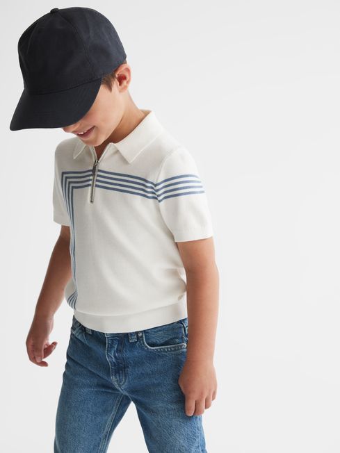 Sergant Half Zip Stripe Detail Polo T-Shirt