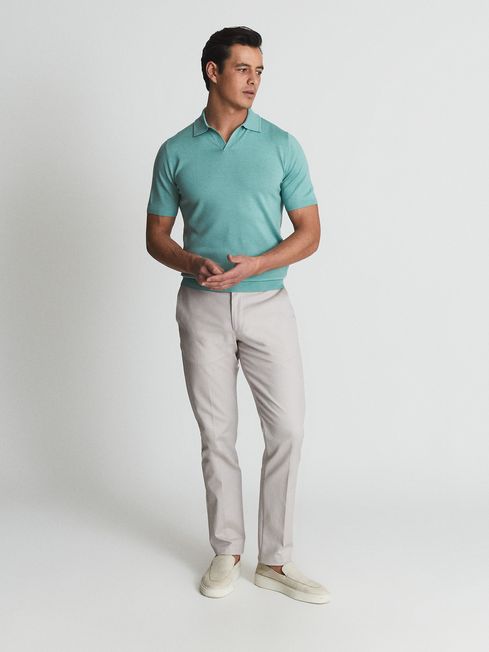 Duchie Merino Wool Open Collar Polo Shirt