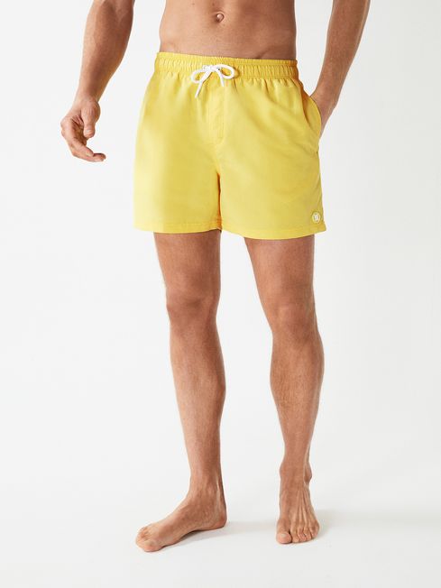 Wave Plain Drawstring Swim Shorts