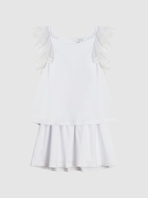 Charlotte Jr Junior Lace Shoulder Jersey Mini Dress