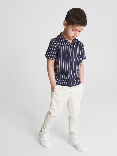 Svenson Cuban Collar Striped Shirt