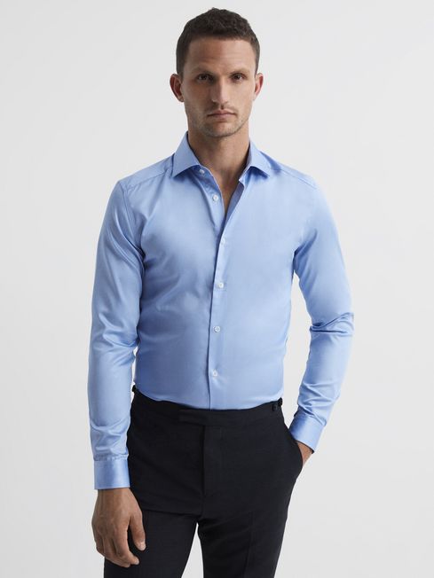 Remote Cotton Satin Slim Fit Shirt