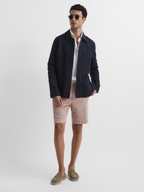 Ezra Cotton-Linen Blend Shorts