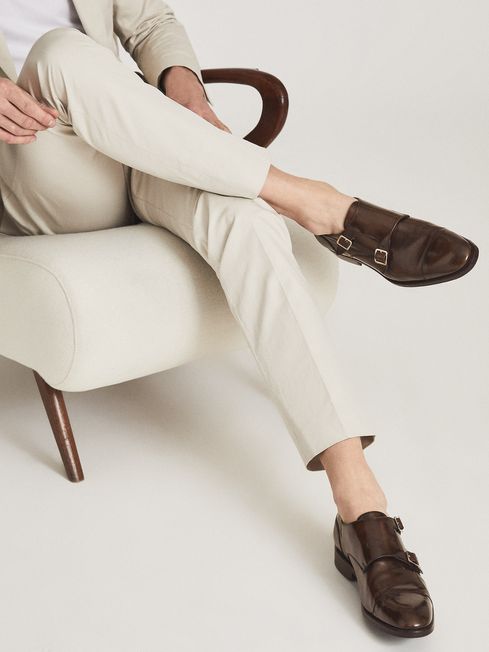 Rivington High Shine Leather Monk Strap Shoes