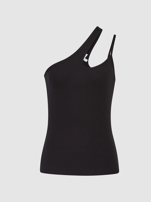 Amber One Shoulder Cut-Out Jersey Top