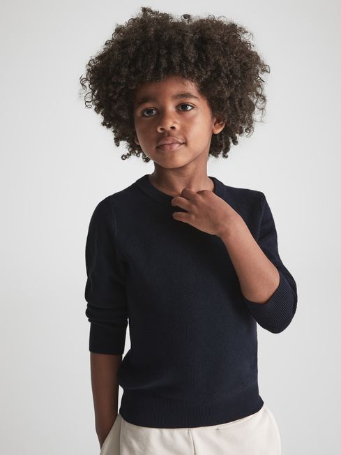 Brookes Stitch Interest Crew Neck Jumper