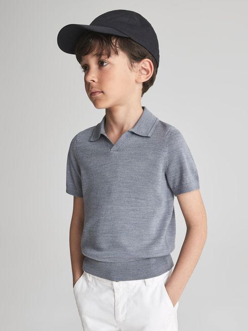 Duchie Merino Wool Open Collar Polo Shirt