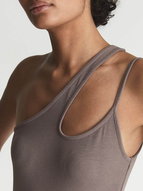 Amber One Shoulder Cut-Out Jersey Top