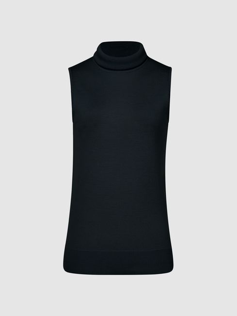Edna Sleeveless Roll Neck Jumper