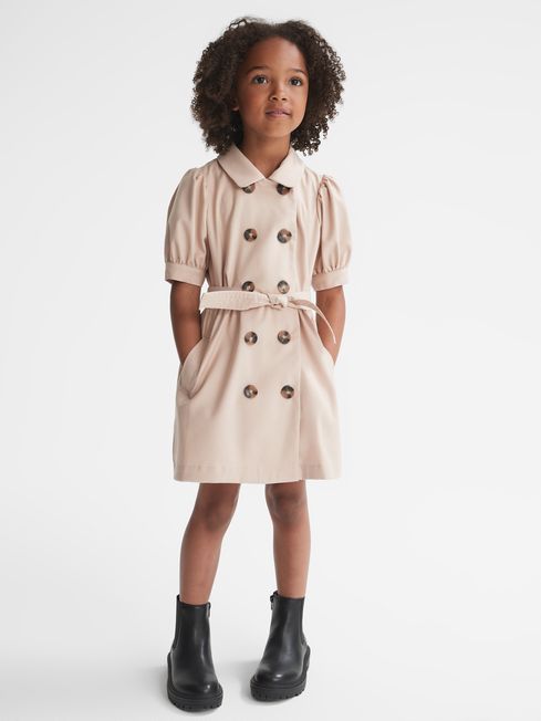 Naomi Puff Sleeve Belted Dress