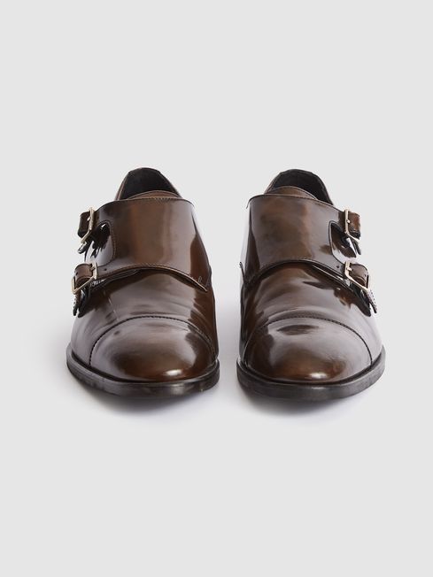 Rivington High Shine Leather Monk Strap Shoes