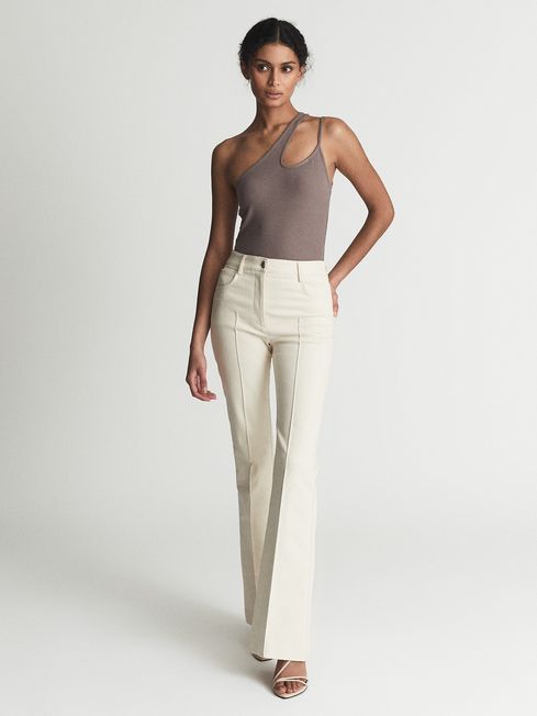 Amber One Shoulder Cut-Out Jersey Top