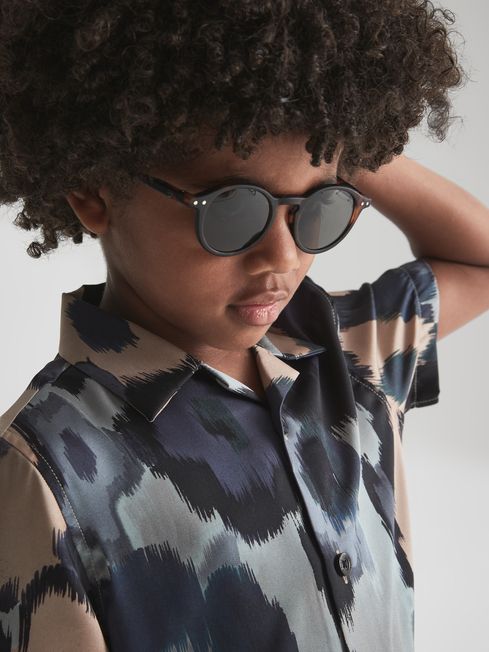 Fangio Floral Print Cuban Collar Shirt