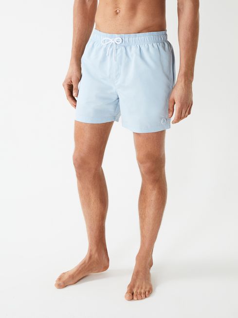 Wave Plain Drawstring Swim Shorts